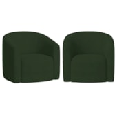 Kit 02 Poltronas Luxo Decorativa Luiza Max Linho Verde