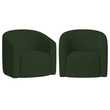 Kit 02 Poltronas Luxo Decorativa Luiza Max Linho Verde