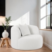 Kit 02 Poltronas Orgânica Maitê Luxo Sala Recepção Decorativa Bouclé Branco