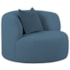 Kit 02 Poltronas Orgânica Maitê Luxo Sala Recepção Decorativa Linho Azul Royal