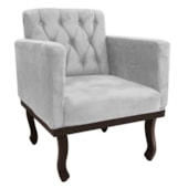 Kit 2 Poltronas Classic Linho Cinza Claro