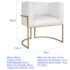 Kit 2 Poltronas Dália Luxo Moderna Estofada Design Sofisticado com Base de Ferro Dourado Bouclé Branco