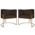 Kit 2 Poltronas Dália Luxo Moderna Estofada Design Sofisticado com Base de Ferro Dourado Corano Marrom