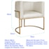 Kit 2 Poltronas Dália Luxo Moderna Estofada Design Sofisticado com Base de Ferro Dourado Linho Bege
