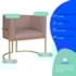 Kit 2 Poltronas Dália Luxo Moderna Estofada Design Sofisticado com Base de Ferro Dourado Linho Rose