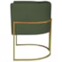 Kit 2 Poltronas Dália Luxo Moderna Estofada Design Sofisticado com Base de Ferro Dourado Linho Verde