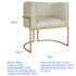Kit 2 Poltronas Dália Luxo Moderna Estofada Design Sofisticado com Base de Ferro Dourado Suede Bege