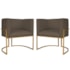 Kit 2 Poltronas Dália Luxo Moderna Estofada Design Sofisticado com Base de Ferro Dourado Suede Marrom