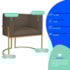 Kit 2 Poltronas Dália Luxo Moderna Estofada Design Sofisticado com Base de Ferro Dourado Suede Marrom