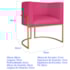 Kit 2 Poltronas Dália Luxo Moderna Estofada Design Sofisticado com Base de Ferro Dourado Suede Pink