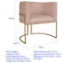 Kit 2 Poltronas Dália Luxo Moderna Estofada Design Sofisticado com Base de Ferro Dourado Suede Rose