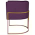 Kit 2 Poltronas Dália Luxo Moderna Estofada Design Sofisticado com Base de Ferro Dourado Suede Roxo