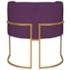 Kit 2 Poltronas Dália Luxo Moderna Estofada Design Sofisticado com Base de Ferro Dourado Suede Roxo