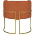 Kit 2 Poltronas Dália Luxo Moderna Estofada Design Sofisticado com Base de Ferro Dourado Suede Terracota