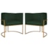 Kit 2 Poltronas Dália Luxo Moderna Estofada Design Sofisticado com Base de Ferro Dourado Suede Verde