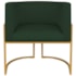 Kit 2 Poltronas Dália Luxo Moderna Estofada Design Sofisticado com Base de Ferro Dourado Suede Verde