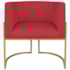 Kit 2 Poltronas Dália Luxo Moderna Estofada Design Sofisticado com Base de Ferro Dourado Suede Vermelho