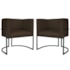 Kit 2 Poltronas Dália Luxo Moderna Estofada Design Sofisticado com Base de Ferro Preto Corano Marrom