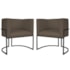 Kit 2 Poltronas Dália Luxo Moderna Estofada Design Sofisticado com Base de Ferro Preto Suede Marrom