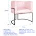 Kit 2 Poltronas Dália Luxo Moderna Estofada Design Sofisticado com Base de Ferro Preto Suede Rosa Bebê