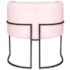 Kit 2 Poltronas Dália Luxo Moderna Estofada Design Sofisticado com Base de Ferro Preto Suede Rosa Bebê