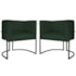 Kit 2 Poltronas Dália Luxo Moderna Estofada Design Sofisticado com Base de Ferro Preto Suede Verde