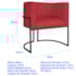 Kit 2 Poltronas Dália Luxo Moderna Estofada Design Sofisticado com Base de Ferro Preto Suede Vermelho