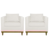 Kit 2 Poltronas Decorativa Europa Bouclé Branco - Amarena Móveis