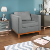 Kit 2 Poltronas Decorativa Europa Bouclé Cinza - Amarena Móveis