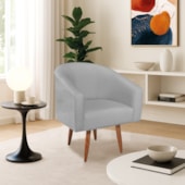 Kit 2 Poltronas Decorativa Jade Design Moderno Sala de Estar Quarto Escritório Confortável Luxo Pés Palito Bouclé Cinza