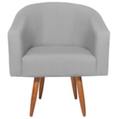 Kit 2 Poltronas Decorativa Jade Design Moderno Sala de Estar Quarto Escritório Confortável Luxo Pés Palito Bouclé Cinza