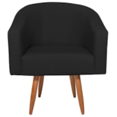 Kit 2 Poltronas Decorativa Jade Design Moderno Sala de Estar Quarto Escritório Confortável Luxo Pés Palito Bouclé Preto