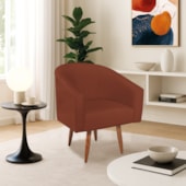 Kit 2 Poltronas Decorativa Jade Design Moderno Sala de Estar Quarto Escritório Confortável Luxo Pés Palito Bouclé Terracota