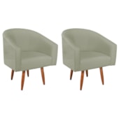Kit 2 Poltronas Decorativa Jade Design Moderno Sala de Estar Quarto Escritório Confortável Luxo Pés Palito Bouclé Verde Oliva