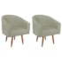 Kit 2 Poltronas Decorativa Jade Design Moderno Sala de Estar Quarto Escritório Confortável Luxo Pés Palito Bouclé Bege