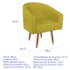 Kit 2 Poltronas Decorativa Jade Design Moderno Sala de Estar Quarto Escritório Confortável Luxo Pés Palito Suede Amarelo