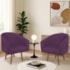 Kit 2 Poltronas Decorativa Jade Design Moderno Sala de Estar Quarto Escritório Confortável Luxo Pés Palito Suede Roxo