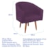 Kit 2 Poltronas Decorativa Jade Design Moderno Sala de Estar Quarto Escritório Confortável Luxo Pés Palito Suede Roxo