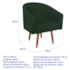 Kit 2 Poltronas Decorativa Jade Design Moderno Sala de Estar Quarto Escritório Confortável Luxo Pés Palito Suede Verde