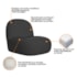 Kit 2 Poltronas Decorativas Amsterdã Bouclé Preto