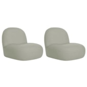 Kit 2 Poltronas Decorativas Amsterdã Bouclé Verde Oliva
