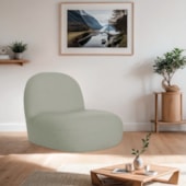 Kit 2 Poltronas Decorativas Amsterdã Bouclé Verde Oliva