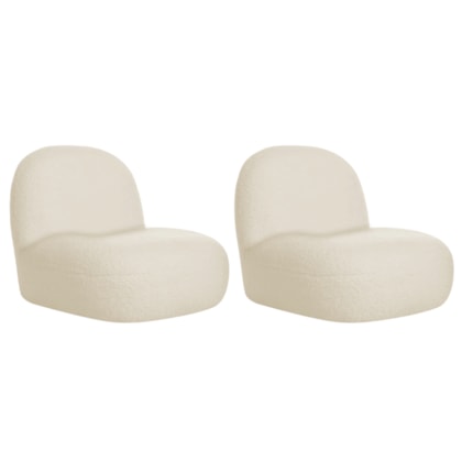 Kit 2 Poltronas Decorativas Amsterdã Linho Bege