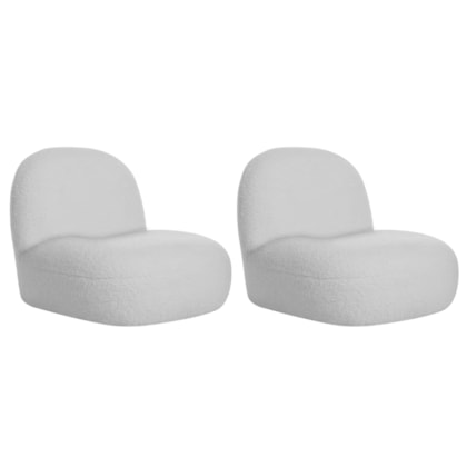 Kit 2 Poltronas Decorativas Amsterdã Linho Cinza Claro