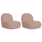 Kit 2 Poltronas Decorativas Amsterdã Linho Rose