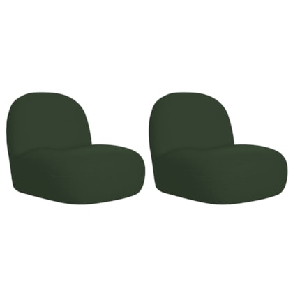 Kit 2 Poltronas Decorativas Amsterdã Linho Verde - Amarena Móveis