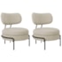 Kit 2 Poltronas Decorativas Luxo Moderna Sala de Estar Recepção Mimo Bouclé Bege