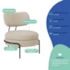 Kit 2 Poltronas Decorativas Luxo Moderna Sala de Estar Recepção Mimo Bouclé Bege