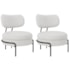 Kit 2 Poltronas Decorativas Luxo Moderna Sala de Estar Recepção Mimo Bouclé Branco