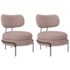 Kit 2 Poltronas Decorativas Luxo Moderna Sala de Estar Recepção Mimo Bouclé Rosê